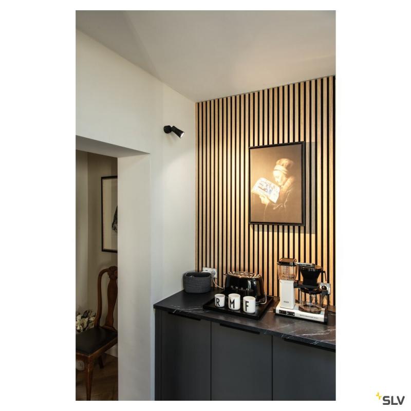 SLV 1008288 PURI 2.0 Cone, Wand- und Deckenaufbauleuchte, 1x max. 6 W GU10, schwarz