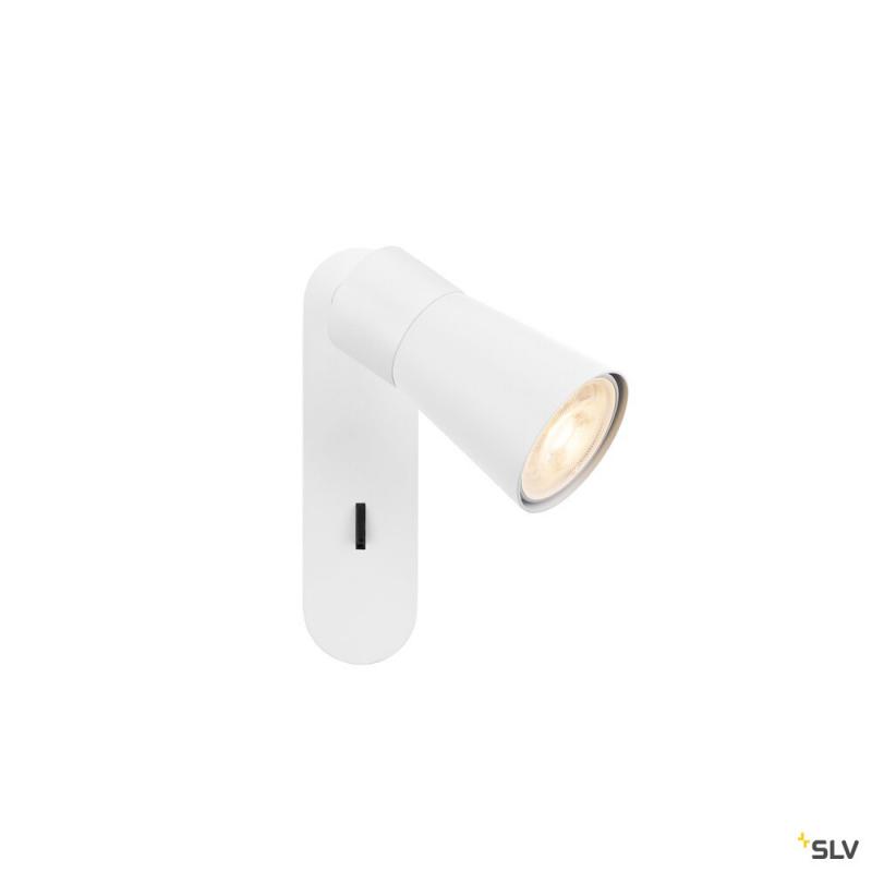 SLV 1008302 PURI 2.0 Cone, Wand- und Deckenaufbauleuchte, Schalter, rechteckig, 1x max. 6 W GU10, weiß