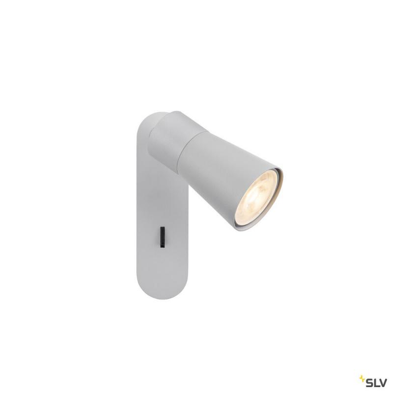 SLV 1008303 PURI 2.0 Cone, Wand- und Deckenaufbauleuchte, Schalter, rechteckig, 1x max. 6 W GU10, grau