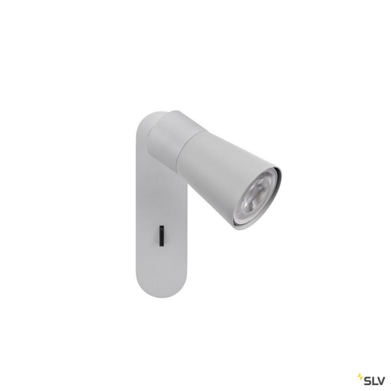 SLV 1008303 PURI 2.0 Cone, Wand- und Deckenaufbauleuchte, Schalter, rechteckig, 1x max. 6 W GU10, grau