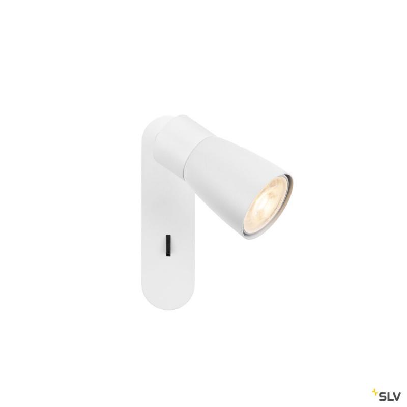 SLV 1008306 PURI 2.0 Dome, Wand- und Deckenaufbauleuchte, Schalter, rechteckig, 1x max. 6 W GU10, weiß