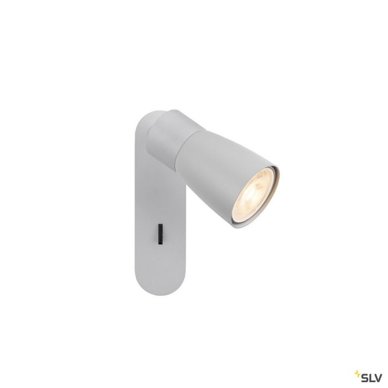 SLV 1008307 PURI 2.0 Dome, Wand- und Deckenaufbauleuchte, Schalter, rechteckig, 1x max. 6 W GU10, grau