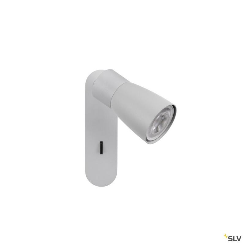 SLV 1008307 PURI 2.0 Dome, Wand- und Deckenaufbauleuchte, Schalter, rechteckig, 1x max. 6 W GU10, grau