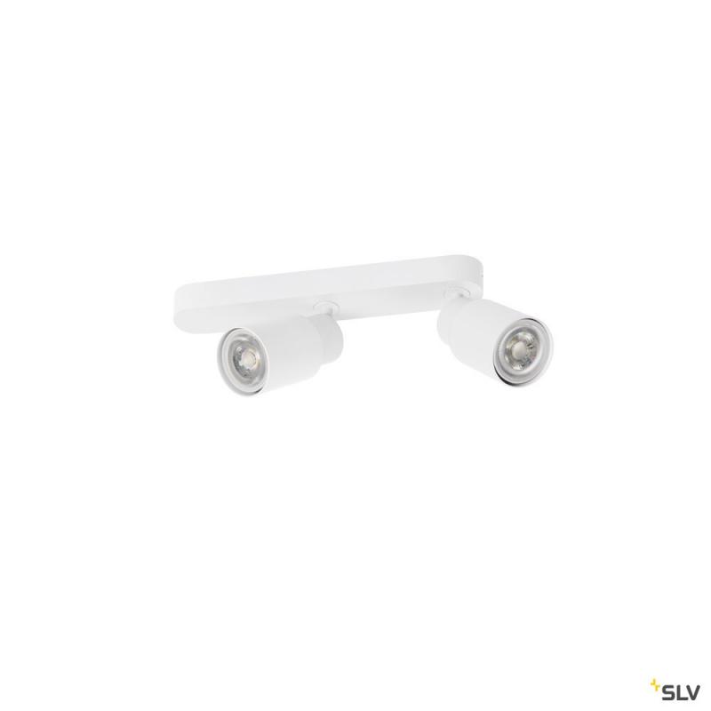 SLV 1008310 PURI 2.0 Tube, Wand- und Deckenaufbauleuchte, asymmetrisch, 2 x max. 6 W GU10, weiß