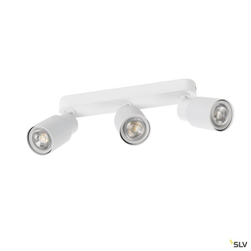 SLV 1008322 PURI 2.0 Tube, Wand- und Deckenaufbauleuchte, long, 3 x max. 6 W GU10, weiß