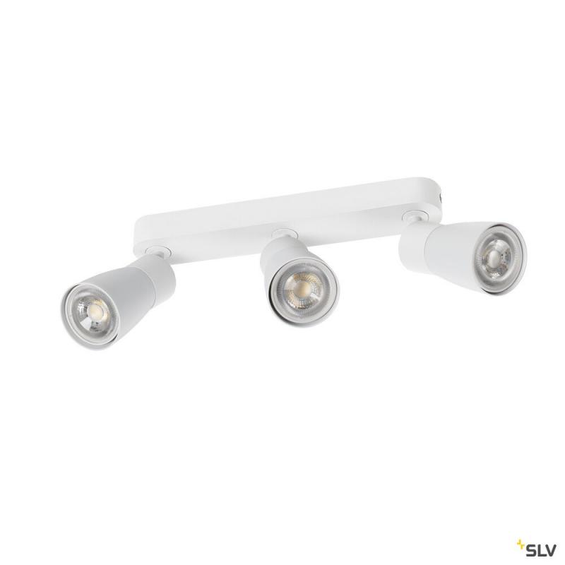 SLV 1008330 PURI 2.0 Dome, Wand- und Deckenaufbauleuchte, long, 3 x max. 6 W GU10, weiß