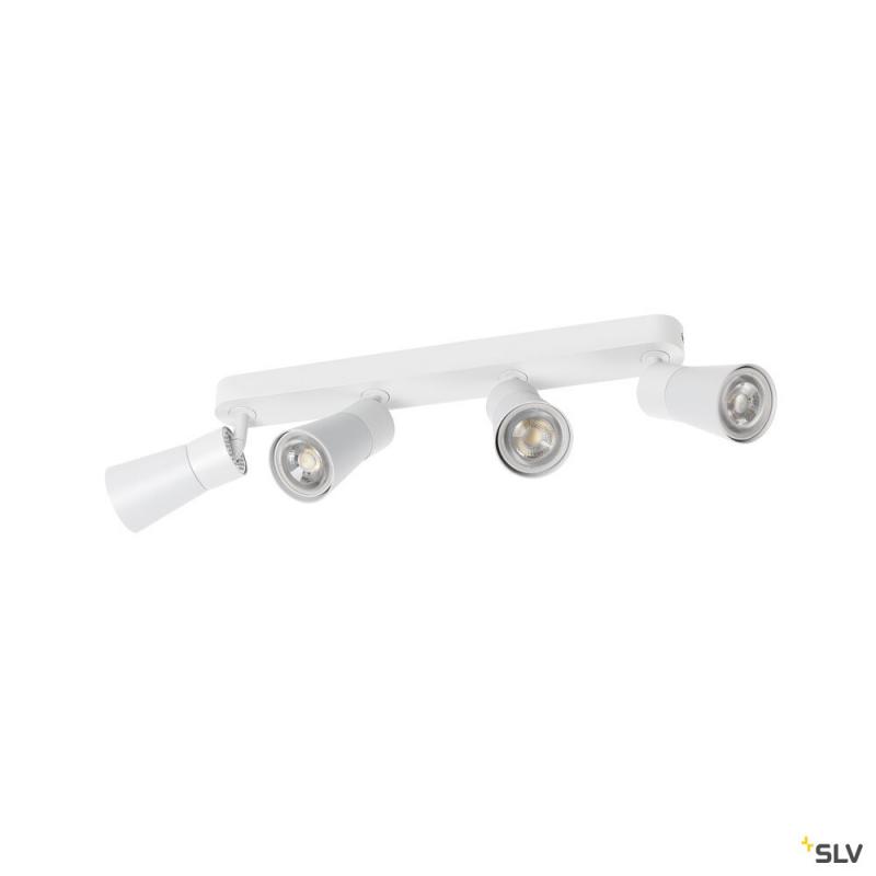 SLV 1008350 PURI 2.0 Cone, Wand- und Deckenaufbauleuchte, long, 4 x max. 6 W GU10, weiß