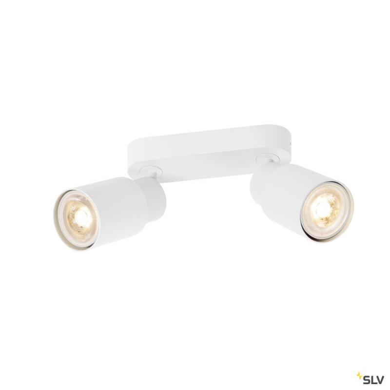 SLV 1008363 PURI 2.0 Tube, Wand- und Deckenaufbauleuchte, long, 2 x max. 6 W GU10, weiß