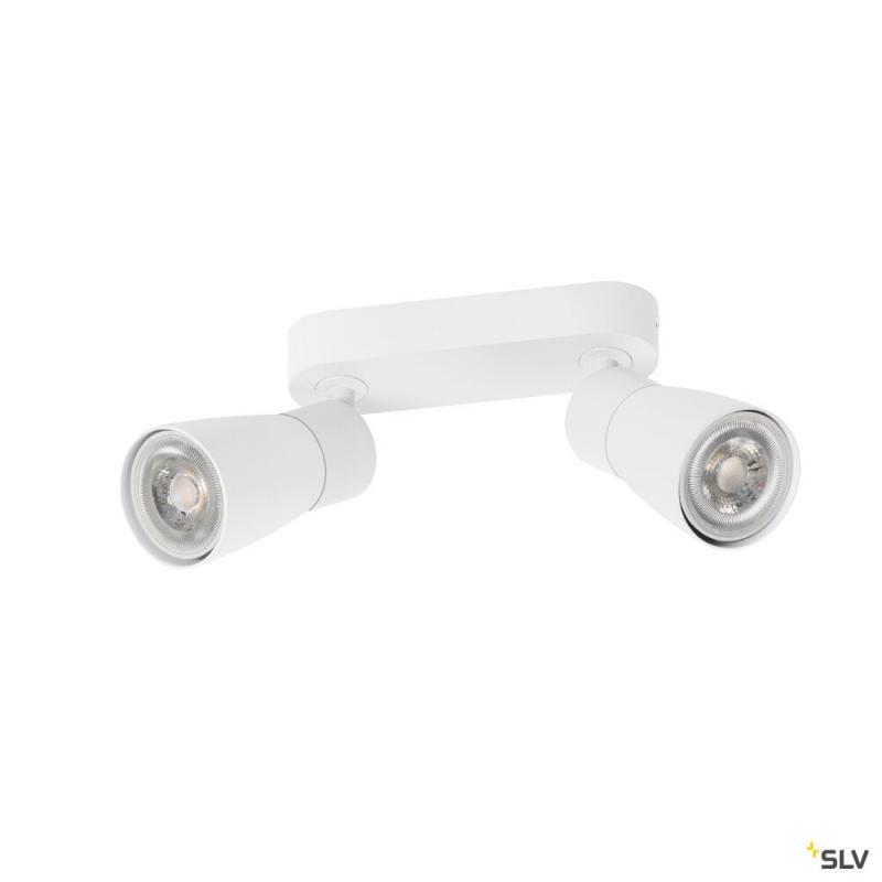 SLV 1008371 PURI 2.0 Dome, Wand- und Deckenaufbauleuchte, long, 2 x max. 6 W GU10, weiß