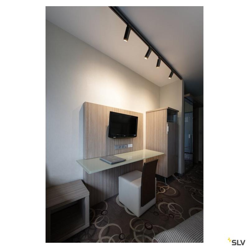 SLV 1008412 GRIP! S, 48V Spot, zylindrisch, 3000 K, 9.8 W, DALI, 29°, schwarz / gold