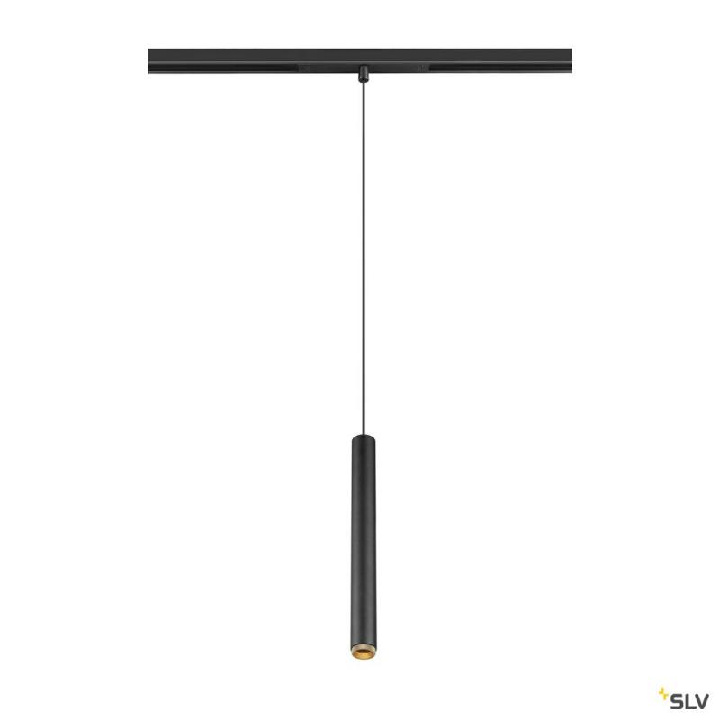 SLV 1008456 GRIP! S, 48V Pendelleuchte, Pendellänge 200 cm, 2700 K, 29°, DALI, schwarz / gold
