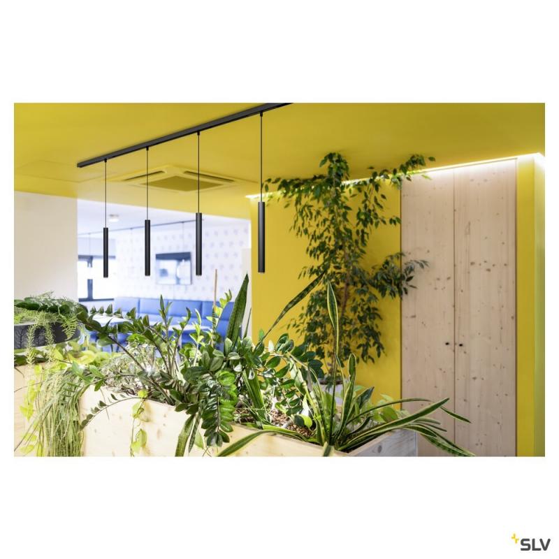 SLV 1008456 GRIP! S, 48V Pendelleuchte, Pendellänge 200 cm, 2700 K, 29°, DALI, schwarz / gold