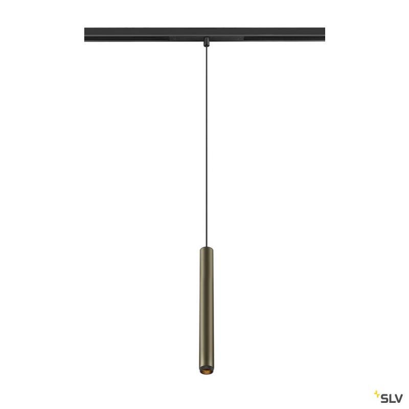 SLV 1008457 GRIP! S, 48V Pendelleuchte, Pendellänge 200 cm, 2700 K, 29°, DALI, bronze / schwarz