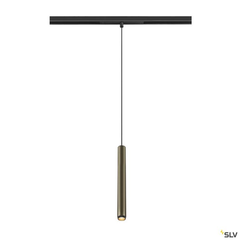 SLV 1008457 GRIP! S, 48V Pendelleuchte, Pendellänge 200 cm, 2700 K, 29°, DALI, bronze / schwarz