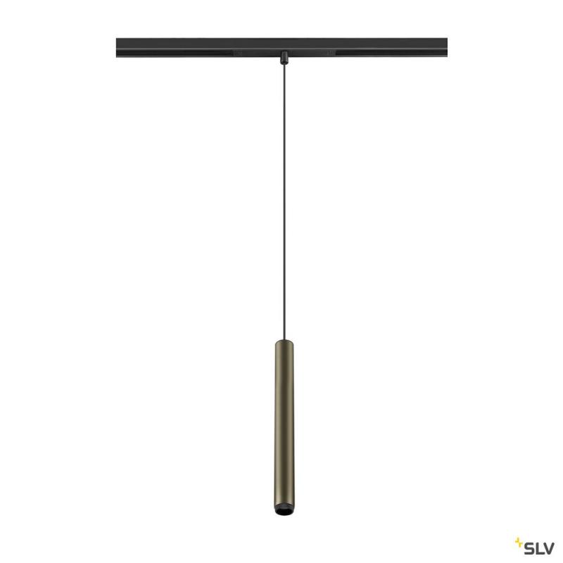SLV 1008457 GRIP! S, 48V Pendelleuchte, Pendellänge 200 cm, 2700 K, 29°, DALI, bronze / schwarz