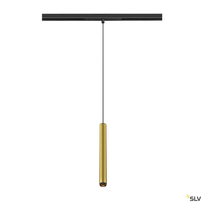 SLV 1008458 GRIP! S, 48V Pendelleuchte, Pendellänge 200 cm, 2700 K, 29°, DALI, gold / schwarz