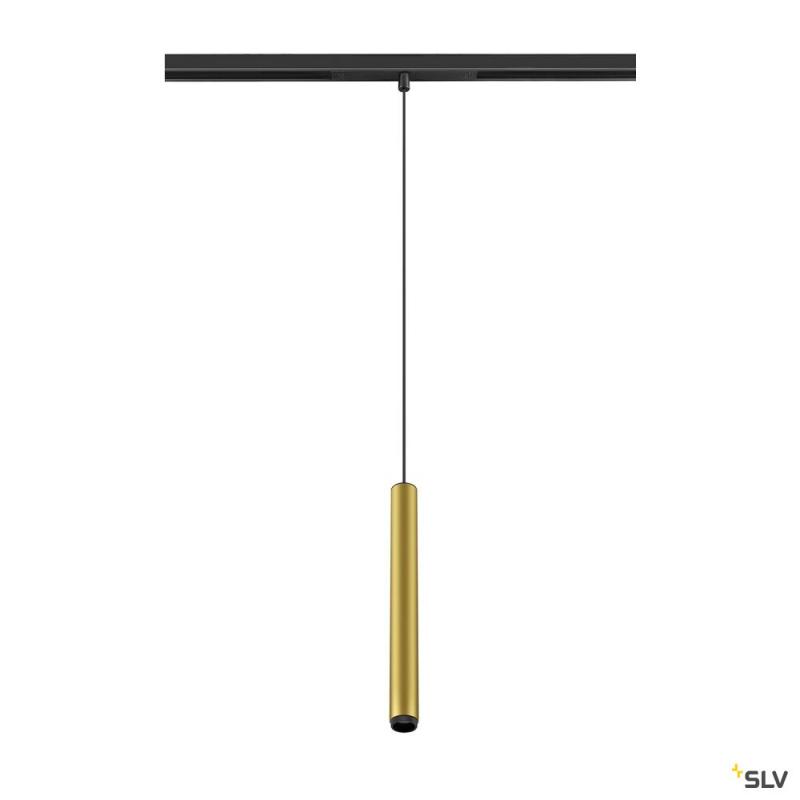 SLV 1008458 GRIP! S, 48V Pendelleuchte, Pendellänge 200 cm, 2700 K, 29°, DALI, gold / schwarz