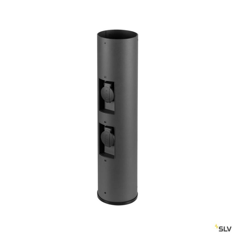 SLV 1008474 M-POL 60 Pole, Poller, zwei Steckdosen, anthrazit, 53,4 cm
