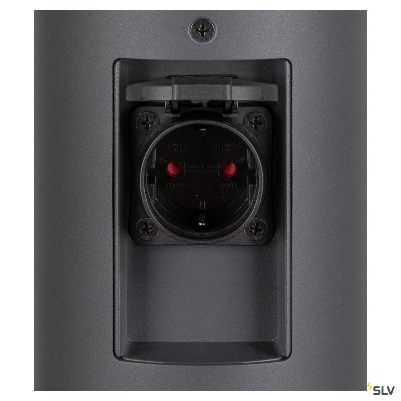 SLV 1008474 M-POL 60 Pole, Poller, zwei Steckdosen, anthrazit, 53,4 cm