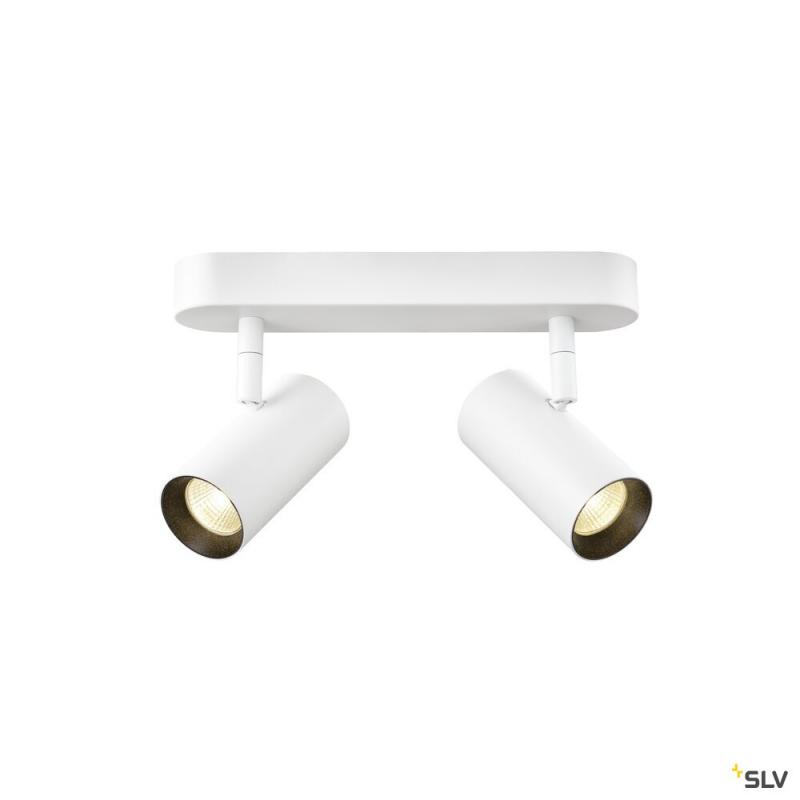SLV 1008704 NOBLO®, Wand- und Deckenaufbauleuchte, double, rund, 2000-3000 K, 15 W, Dim-to-Warm, PHASE, 36°, weiß