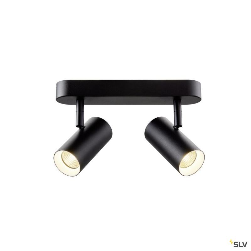 SLV 1008707 NOBLO®, Wand- und Deckenaufbauleuchte, double, rund, 2000-3000 K, 15 W, Dim-to-Warm, PHASE, 36°, schwarz