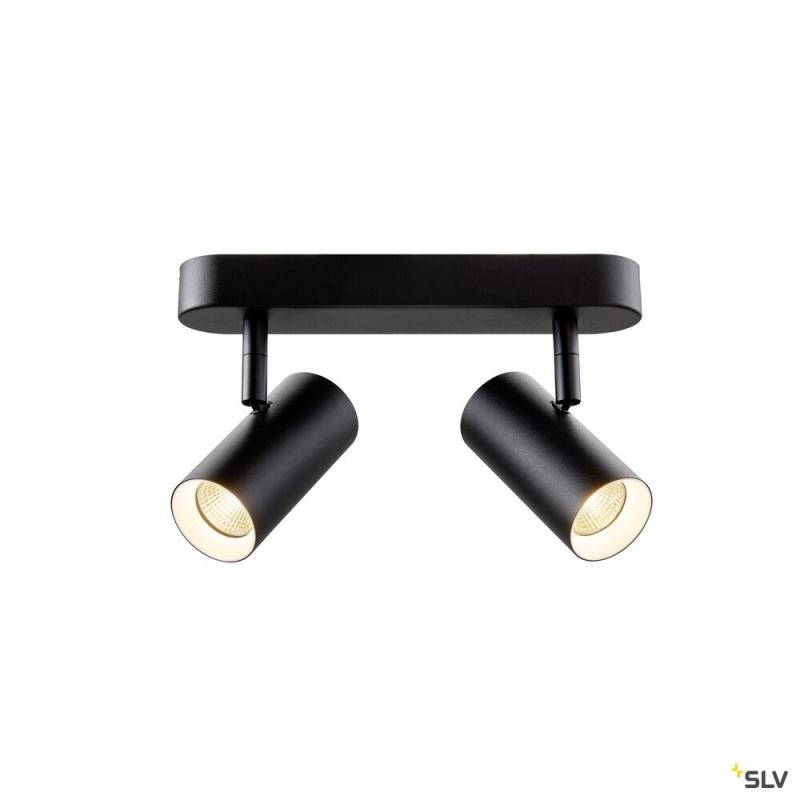 SLV 1008719 NOBLO®, Wand- und Deckenaufbauleuchte, double, rund, 2700 K, 12 W, PHASE, 32°, schwarz