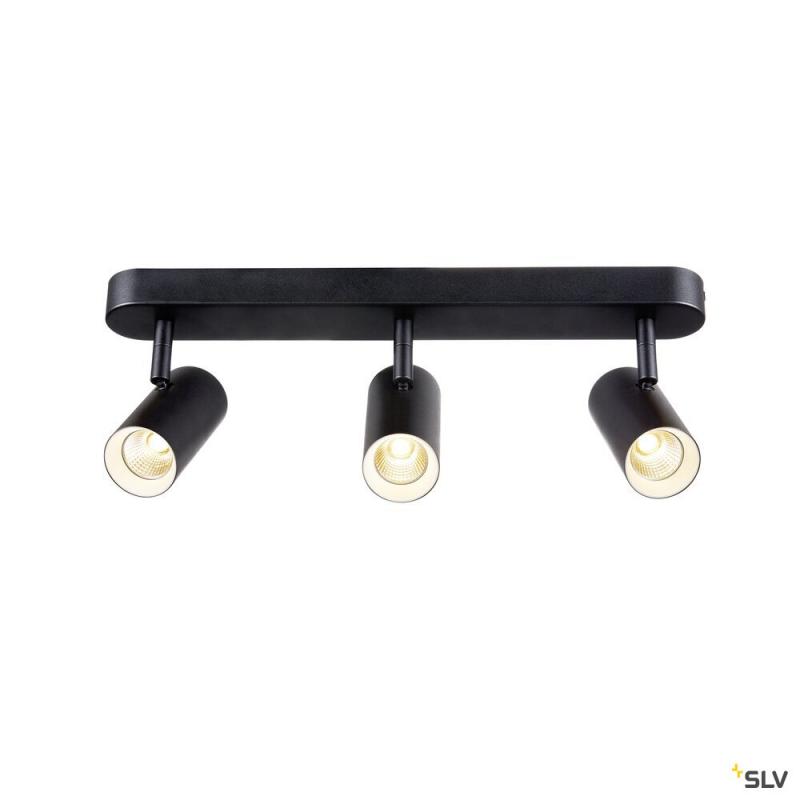 SLV 1008720 NOBLO®, Wand- und Deckenaufbauleuchte, triple, rund, 2700 K, 19 W, PHASE, 32°, schwarz
