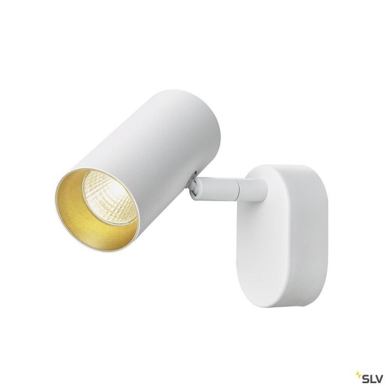 SLV 1008703 NOBLO®, Wand- und Deckenaufbauleuchte, single, rund, 2000-3000 K, 8 W, Dim-to-Warm, PHASE, 36°, weiß