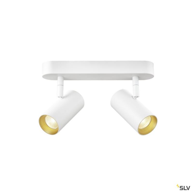 SLV 1008704 NOBLO®, Wand- und Deckenaufbauleuchte, double, rund, 2000-3000 K, 15 W, Dim-to-Warm, PHASE, 36°, weiß