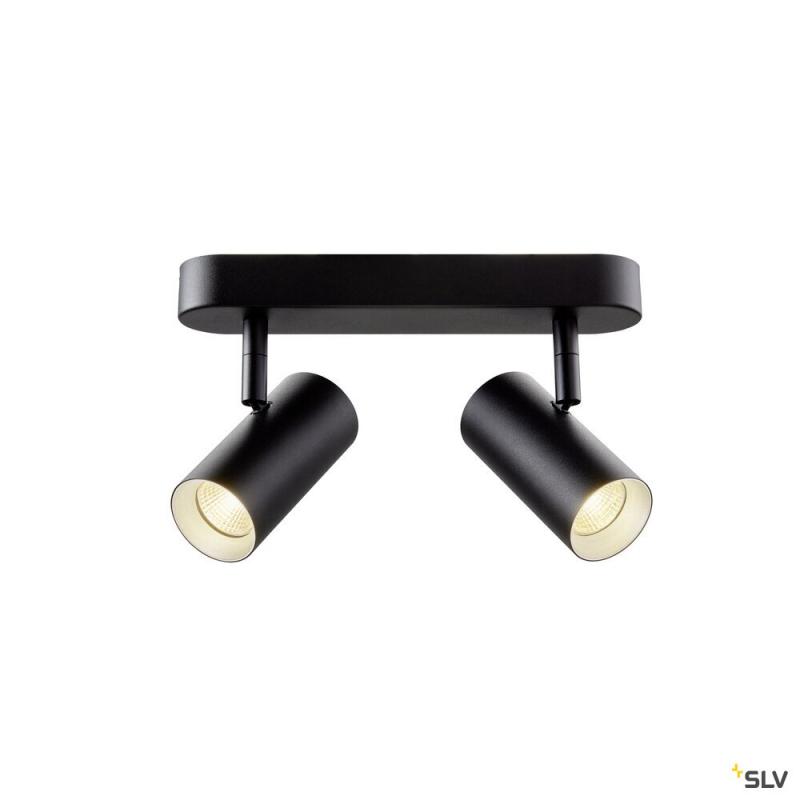 SLV 1008707 NOBLO®, Wand- und Deckenaufbauleuchte, double, rund, 2000-3000 K, 15 W, Dim-to-Warm, PHASE, 36°, schwarz