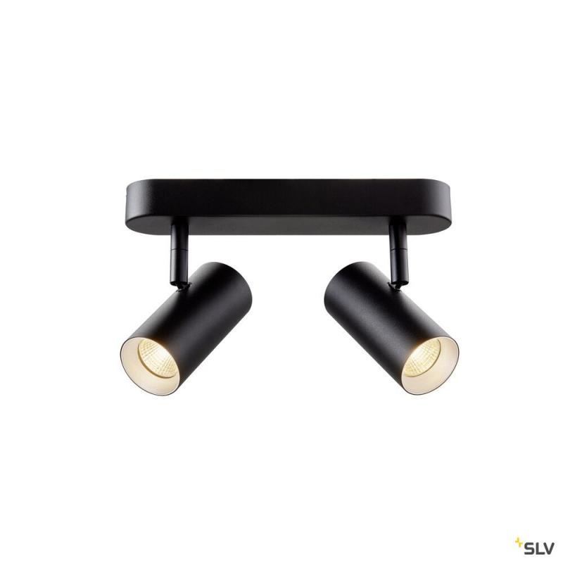 SLV 1008719 NOBLO®, Wand- und Deckenaufbauleuchte, double, rund, 2700 K, 12 W, PHASE, 32°, schwarz