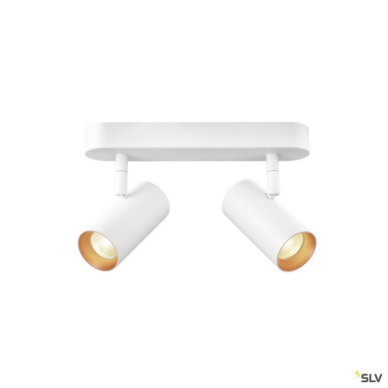 SLV 1008704 NOBLO®, Wand- und Deckenaufbauleuchte, double, rund, 2000-3000 K, 15 W, Dim-to-Warm, PHASE, 36°, weiß