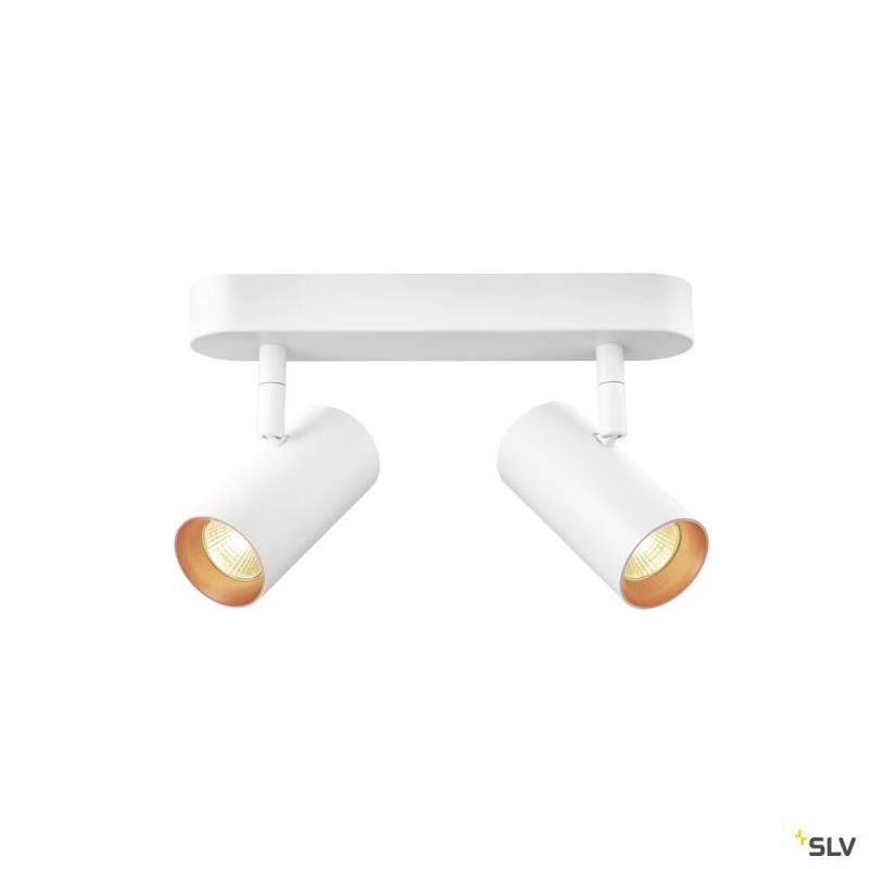 SLV 1008716 NOBLO®, Wand- und Deckenaufbauleuchte, double, rund, 2700 K, 12 W, PHASE, 32°, weiß