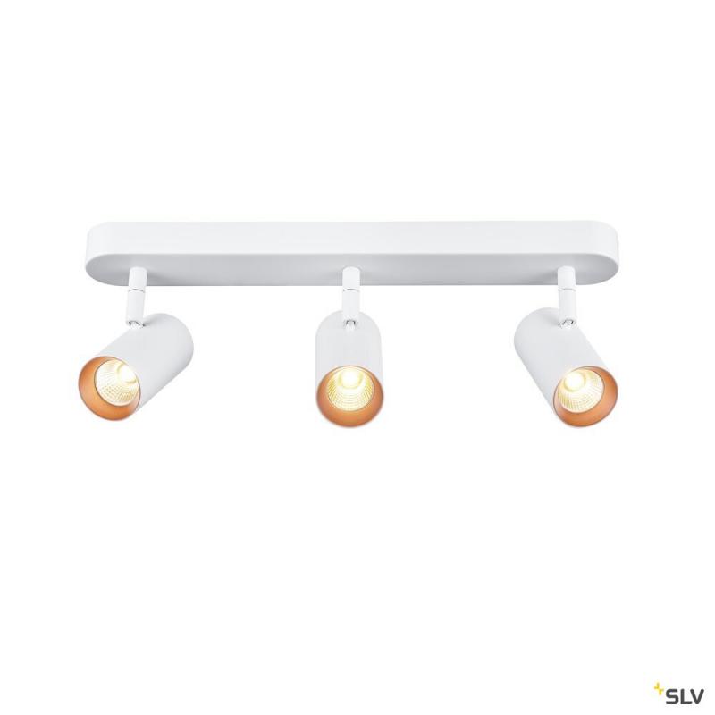 SLV 1008717 NOBLO®, Wand- und Deckenaufbauleuchte, triple, rund, 2700 K, 19 W, PHASE, 32°, weiß