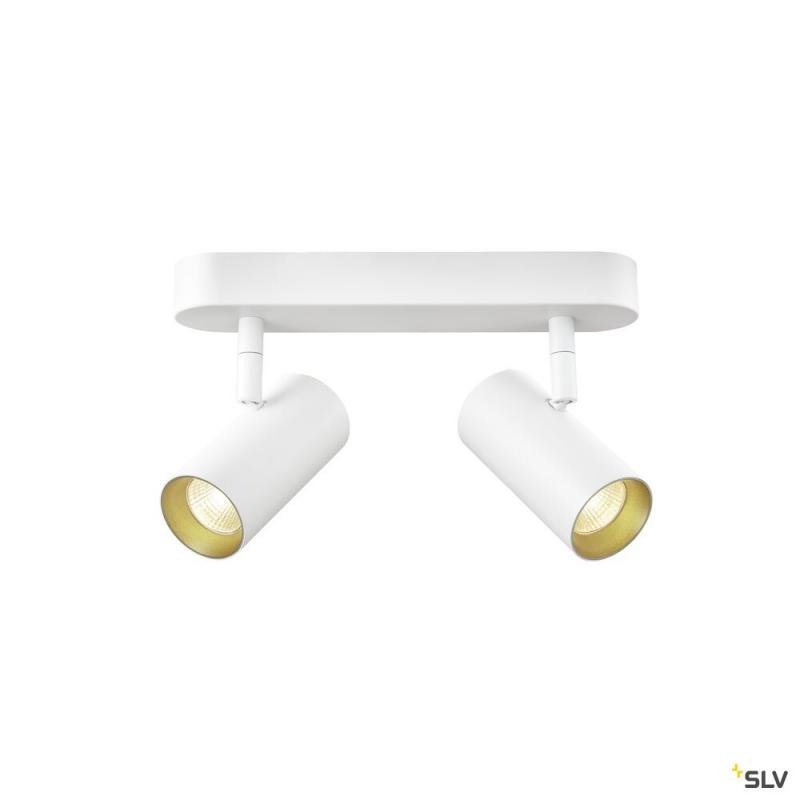 SLV 1008704 NOBLO®, Wand- und Deckenaufbauleuchte, double, rund, 2000-3000 K, 15 W, Dim-to-Warm, PHASE, 36°, weiß