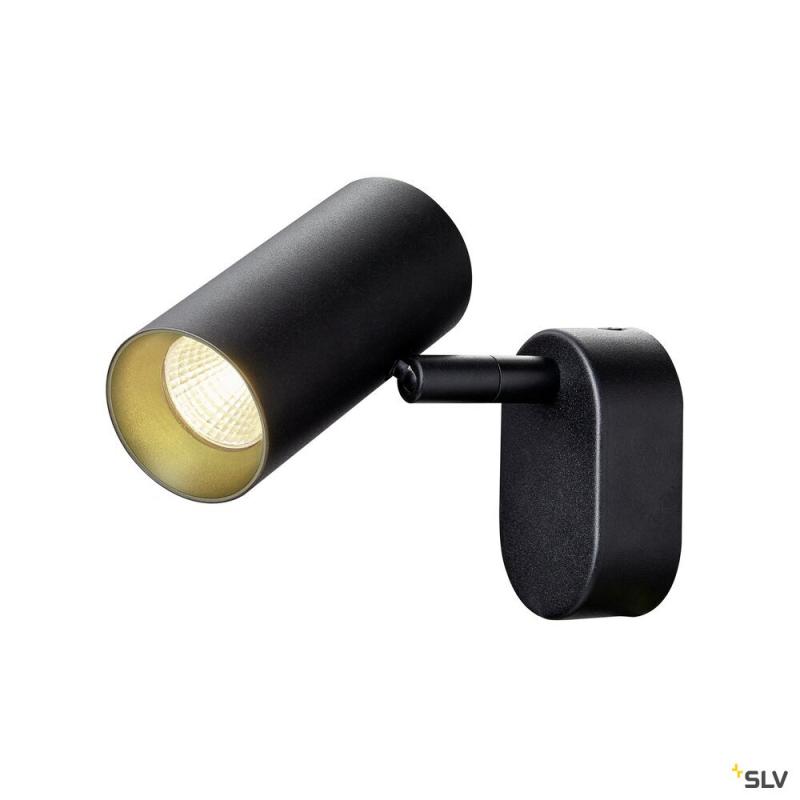 SLV 1008706 NOBLO®, Wand- und Deckenaufbauleuchte, single, rund, 2000-3000 K, 8 W, Dim-to-Warm, PHASE, 36°, schwarz