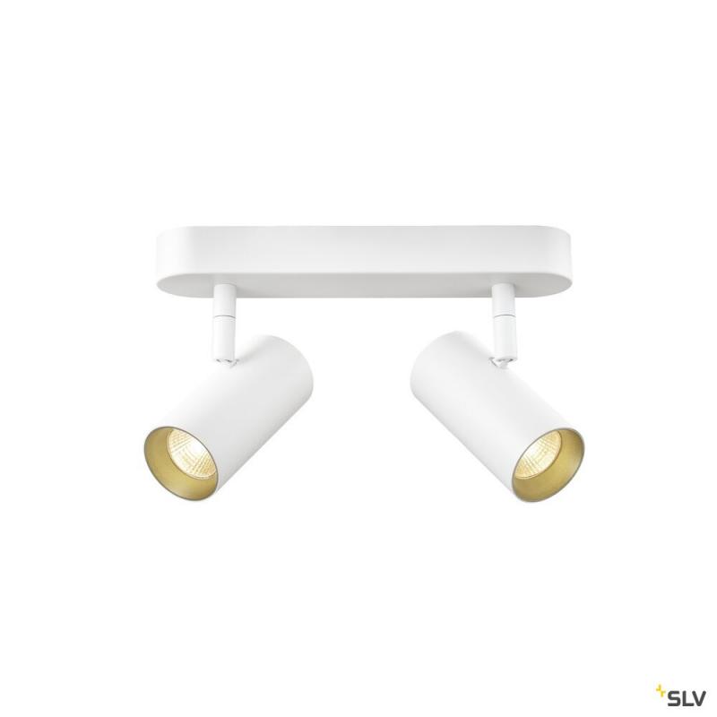SLV 1008716 NOBLO®, Wand- und Deckenaufbauleuchte, double, rund, 2700 K, 12 W, PHASE, 32°, weiß