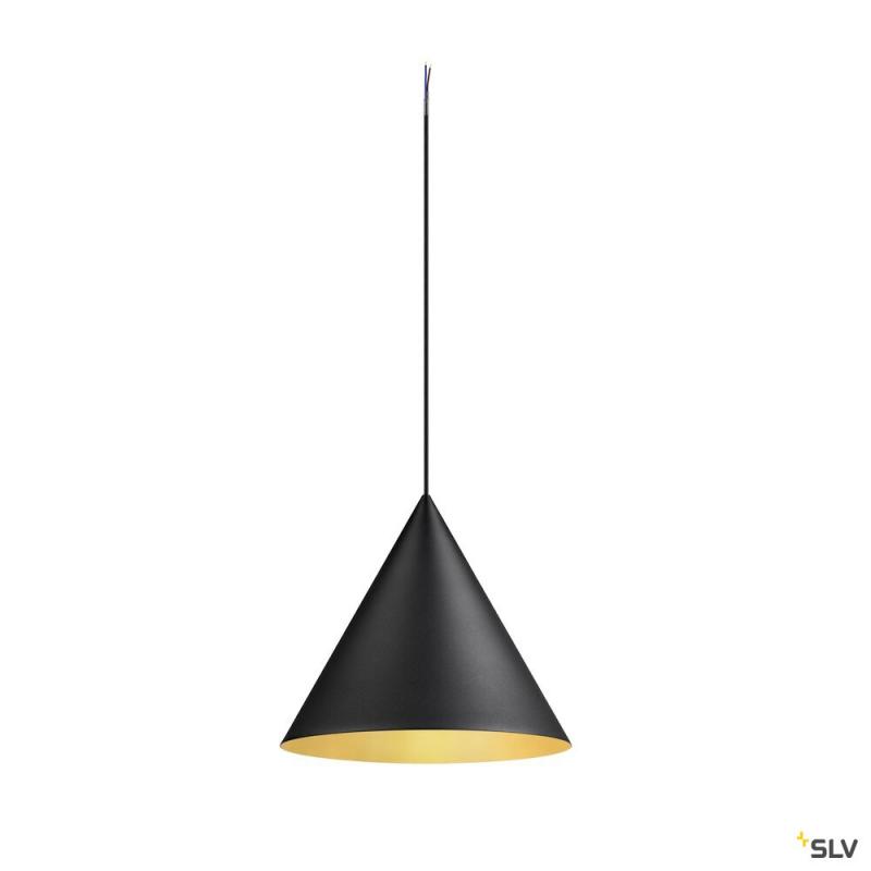 SLV 1008505 MAGICO 38, Pendelleuchte, E27, Pendellänge 180 cm, 1x max. 10 W, matt schwarz / gold