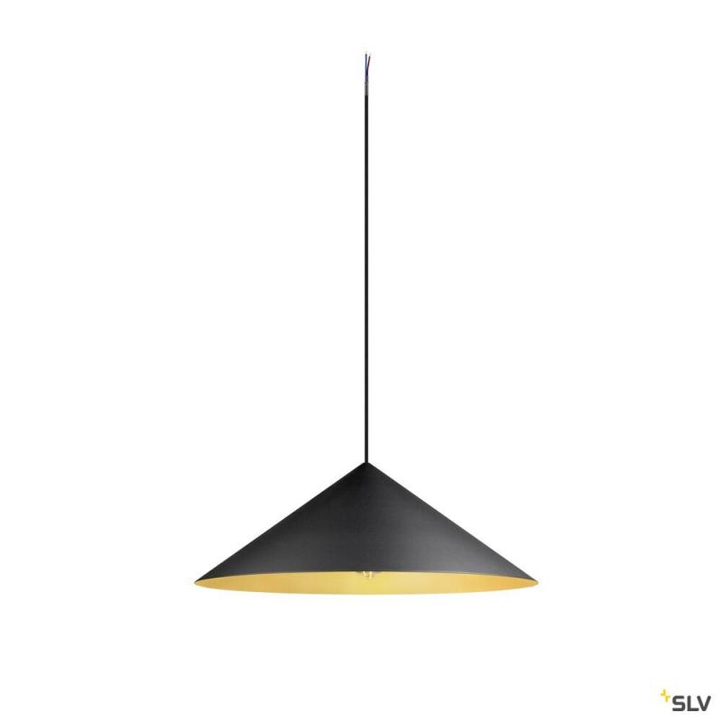 SLV 1008508 MAGICO 55, Pendelleuchte, E27, Pendellänge 180 cm, 1x max. 10 W, matt schwarz / gold