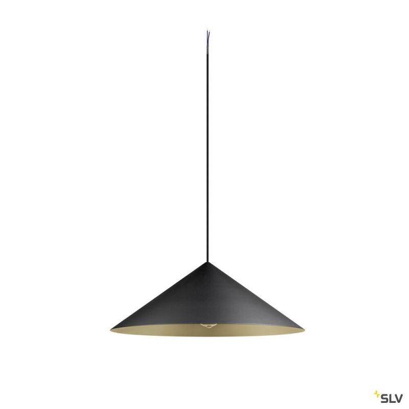 SLV 1008508 MAGICO 55, Pendelleuchte, E27, Pendellänge 180 cm, 1x max. 10 W, matt schwarz / gold