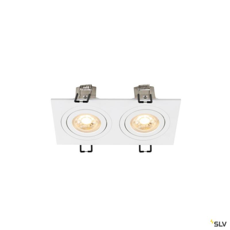 SLV 1008509 NEW TRIA® 155, Deckeneinbauleuchte, quadratisch, 2 x GU10, zweiflammig, weiß