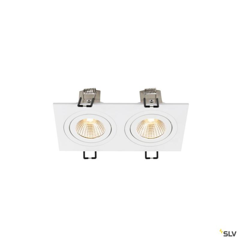 SLV 1008511 NEW TRIA® 155, Deckeneinbauleuchte, quadratisch, 2700 K, zweiflammig, PHASE, 38°, weiß