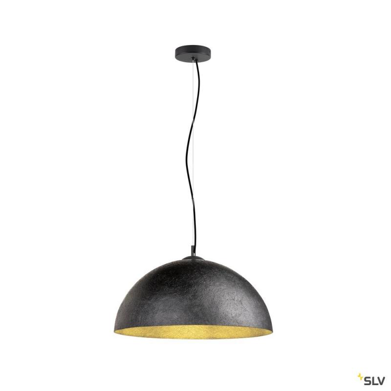 SLV 1008535 FORCHINI 50, Pendelleuchte, E27, Pendellänge 150 cm, 1x max. 40 W, matt schwarz / matt gold