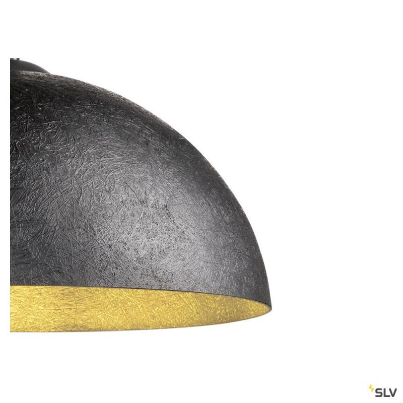 SLV 1008535 FORCHINI 50, Pendelleuchte, E27, Pendellänge 150 cm, 1x max. 40 W, matt schwarz / matt gold