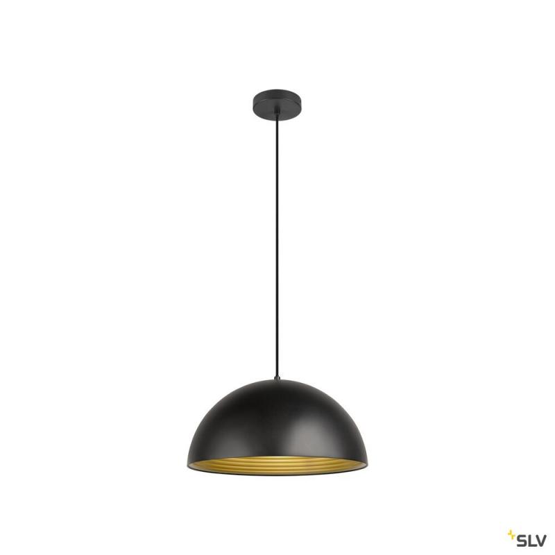 SLV 1008536 FORCHINI M 40, Pendelleuchte, E27, Pendellänge 150 cm, 1x max. 40 W, matt schwarz / matt gold