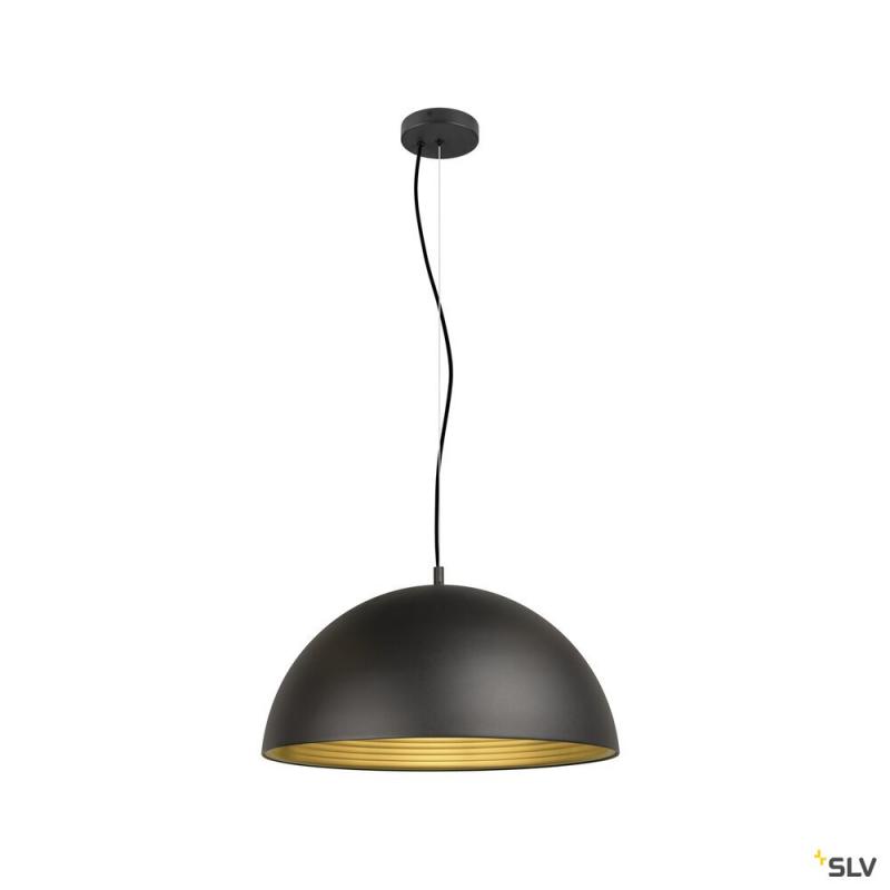 SLV 1008537 FORCHINI M 50, Pendelleuchte, E27, Pendellänge 150 cm, 1x max. 40 W, matt schwarz / matt gold