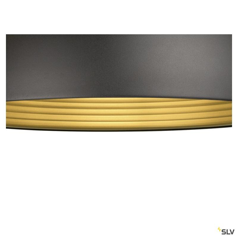 SLV 1008537 FORCHINI M 50, Pendelleuchte, E27, Pendellänge 150 cm, 1x max. 40 W, matt schwarz / matt gold