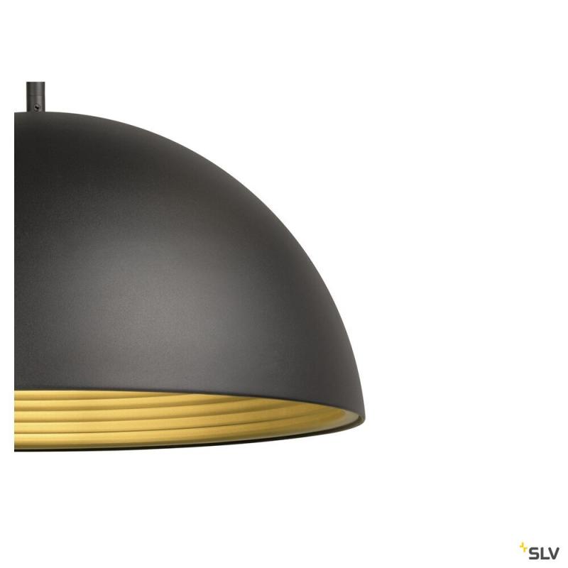 SLV 1008537 FORCHINI M 50, Pendelleuchte, E27, Pendellänge 150 cm, 1x max. 40 W, matt schwarz / matt gold