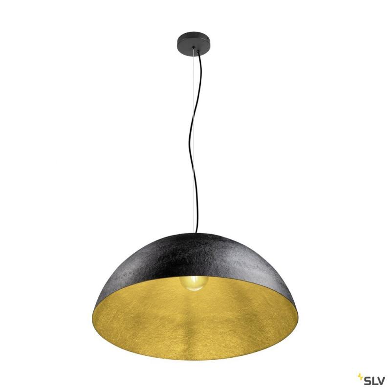 SLV 1008538 FORCHINI 70, Pendelleuchte, E27, Pendellänge 150 cm, 1x max. 40 W, matt schwarz / matt gold