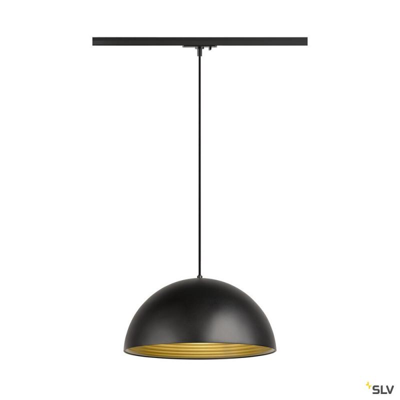 SLV 1008540 FORCHINI M 40 TRACK, 1~ Pendelleuchte, E27, Pendellänge 150 cm, Adapter schwarz, 1x max. 40 W, matt schwarz / matt gold